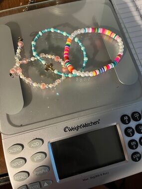 Handmade Colorful Beaded Bracelet Set - Multicolor, Turquoise, Pink 1520